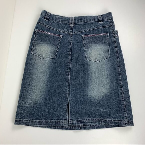REGINA Vintage Y2K Denim Skirt with Rhinestones size  38 - Picture 7 of 11